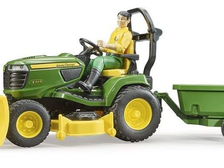 BRUDER JOHN DEERE LAWN TRACTOR WITH TRAILER For Cheap