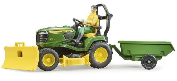 BRUDER JOHN DEERE LAWN TRACTOR WITH TRAILER For Cheap