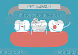 Happy Halloween Sweet Teeth Edible Cake Topper Image ABPID52671 Discount