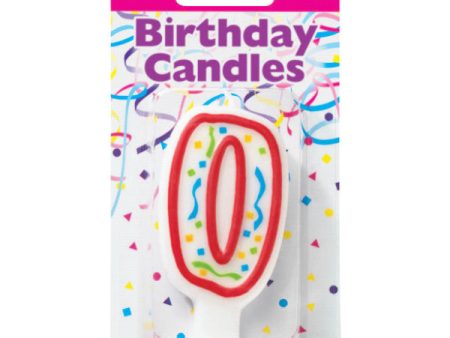 0 Party Red Numeral Candle Supply