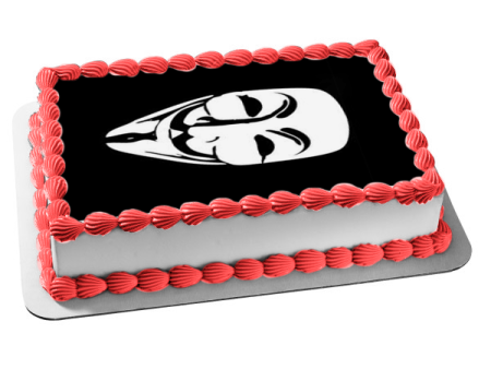 V for Vendetta Guy Fawkes Movie Mask Edible Cake Topper Image ABPID52774 For Cheap