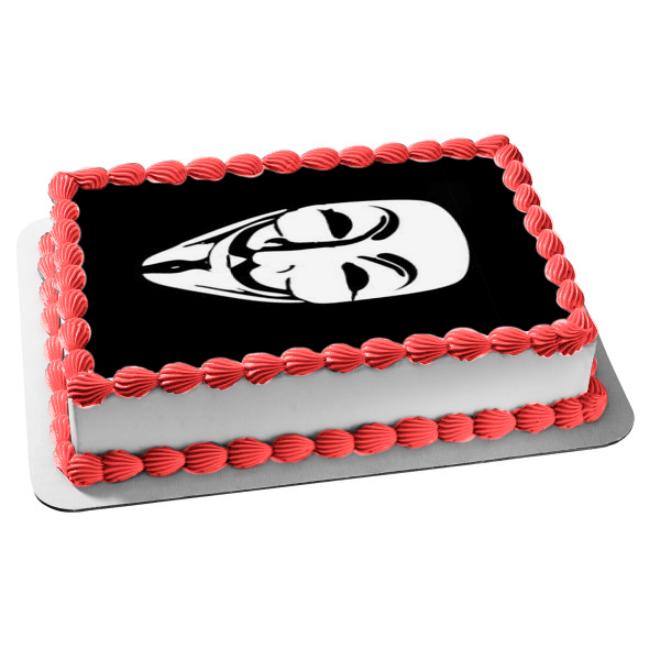 V for Vendetta Guy Fawkes Movie Mask Edible Cake Topper Image ABPID52774 For Cheap