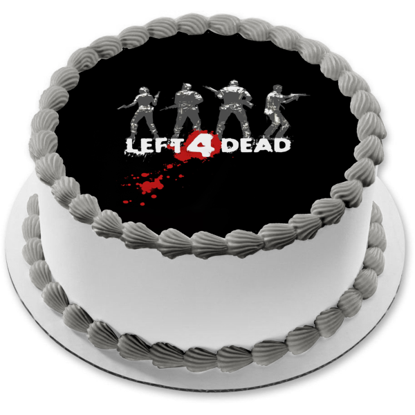 Left 4 Dead Silhouettes Bill Francis Louis Zoey Edible Cake Topper Image ABPID52747 Cheap