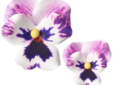 Purple Pansies Assortment Gum Paste Flowers Cheap