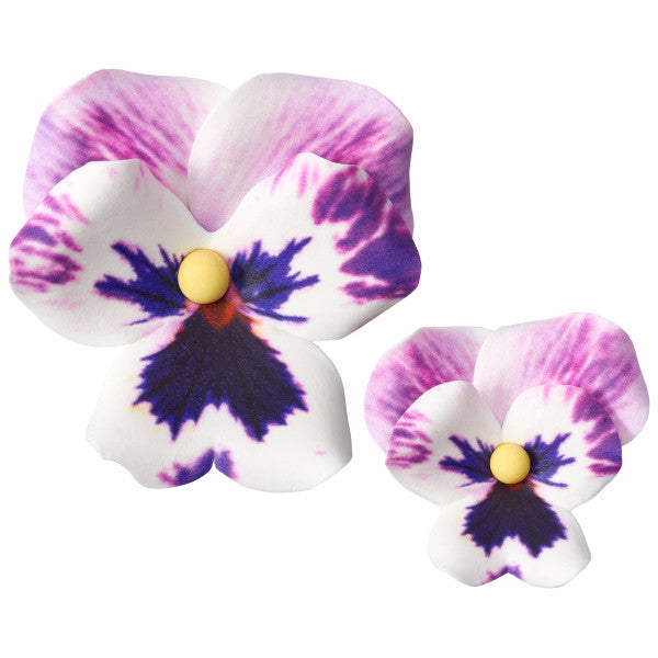 Purple Pansies Assortment Gum Paste Flowers Cheap