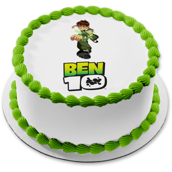 Ben 10 Logo Action Ben Tennyson Omnitrix Edible Cake Topper Image ABPID52617 For Cheap