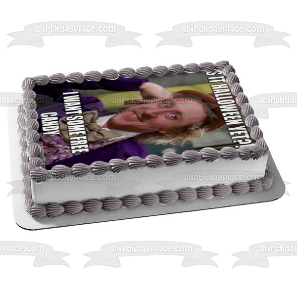 Willy Wonka and the Chocolate Factory Halloween Meme Willy Wonka Edible Cake Topper Image ABPID52768 Online