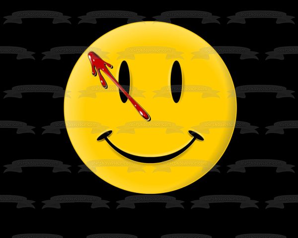 Watchmen Alan Moore Comedian Comic Book TV Series Bloody Smiley Face Badge Edible Cake Topper Image ABPID52781 For Discount