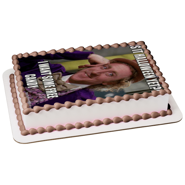 Willy Wonka and the Chocolate Factory Halloween Meme Willy Wonka Edible Cake Topper Image ABPID52768 Online