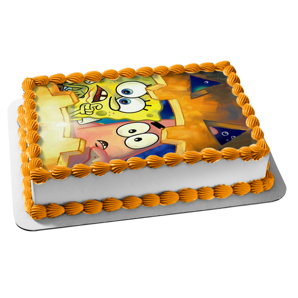 SpongeBob SquarePants Patrick Happy Halloween Scary Jack-O-Lantern Edible Cake Topper Image ABPID52705 For Cheap