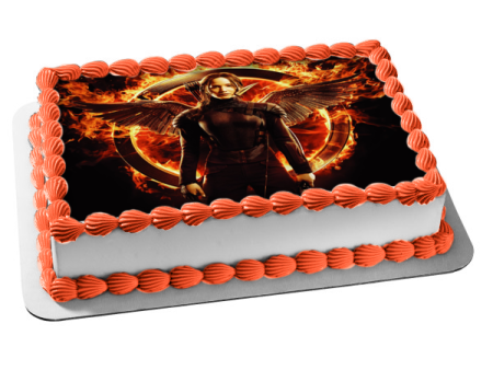 Hunger Games Katniss Mockinjay Fire Wings Edible Cake Topper Image ABPID52756 For Cheap