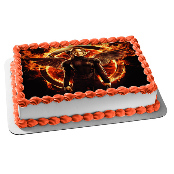 Hunger Games Katniss Mockinjay Fire Wings Edible Cake Topper Image ABPID52756 For Cheap