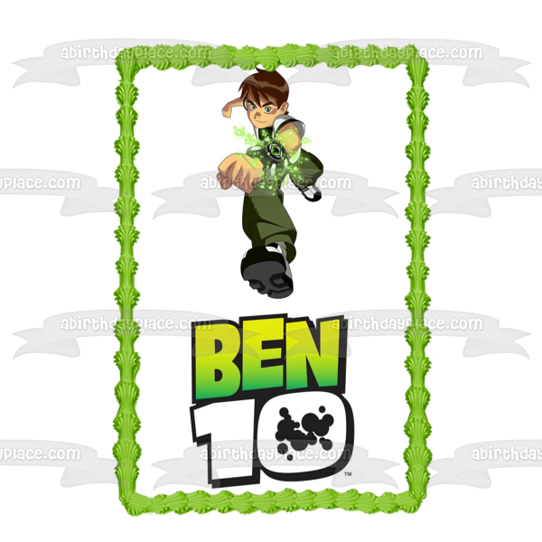 Ben 10 Logo Action Ben Tennyson Omnitrix Edible Cake Topper Image ABPID52617 For Cheap