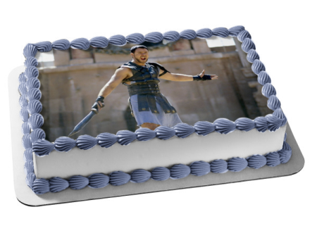 Gladiator Movie Maximus Russell Crowe Are You Entertained? Edible Cake Topper Image ABPID52754 For Sale