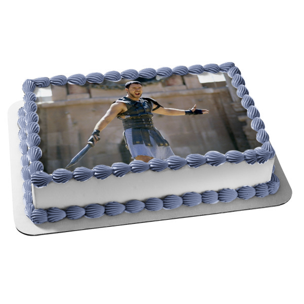 Gladiator Movie Maximus Russell Crowe Are You Entertained? Edible Cake Topper Image ABPID52754 For Sale