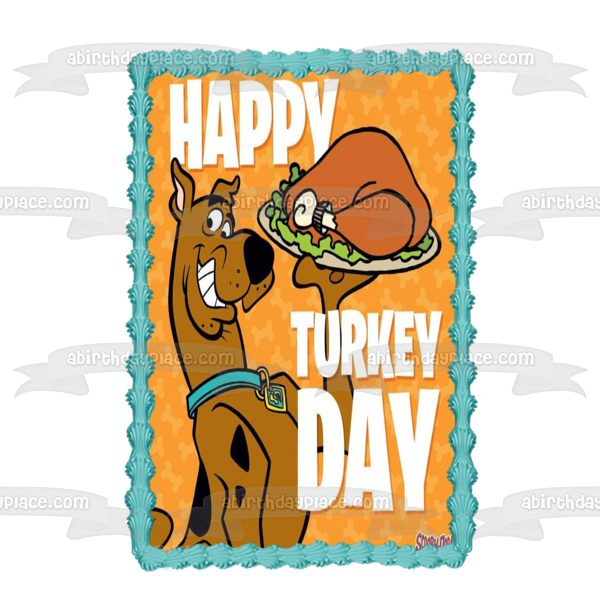 Scooby-Doo Happy Turkey Day Happy Thanksgiving Turkey Edible Cake Topper Image ABPID52725 For Discount