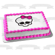 Monster High Skull Pink Bow Pretty Edible Cake Topper Image ABPID52761 on Sale