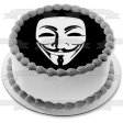 V for Vendetta Guy Fawkes Movie Mask Edible Cake Topper Image ABPID52774 For Cheap