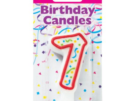 7 Party Red Numeral Candle Online