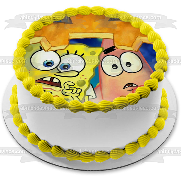 SpongeBob SquarePants Patrick Happy Halloween Scary Jack-O-Lantern Edible Cake Topper Image ABPID52705 For Cheap