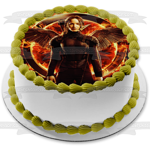 Hunger Games Katniss Mockinjay Fire Wings Edible Cake Topper Image ABPID52756 For Cheap