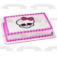 Monster High Skull Pink Bow Pretty Edible Cake Topper Image ABPID52761 on Sale