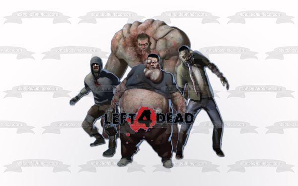 Left 4 Dead Zombie Shooter Gaming Special Infected Smoker Tank Boomer Hunter Logo Edible Cake Topper Image ABPID52748 Sale