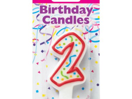 2 Party Red Numeral Candle Sale