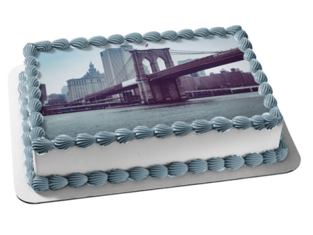 Brooklyn Bridge Park New York City Edible Cake Topper Image ABPID52601 Fashion