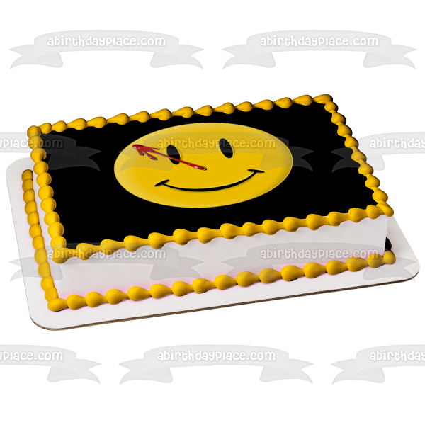 Watchmen Alan Moore Comedian Comic Book TV Series Bloody Smiley Face Badge Edible Cake Topper Image ABPID52781 For Discount