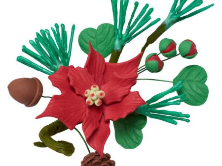 Holly and Poinsettia Gum Paste Sprays Discount