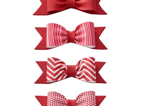 Red Printed and Solid Gum Paste Bows For Cheap