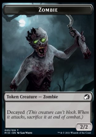 Zombie (005)    Zombie (004) Double-sided Token [Innistrad: Midnight Hunt Commander] Cheap