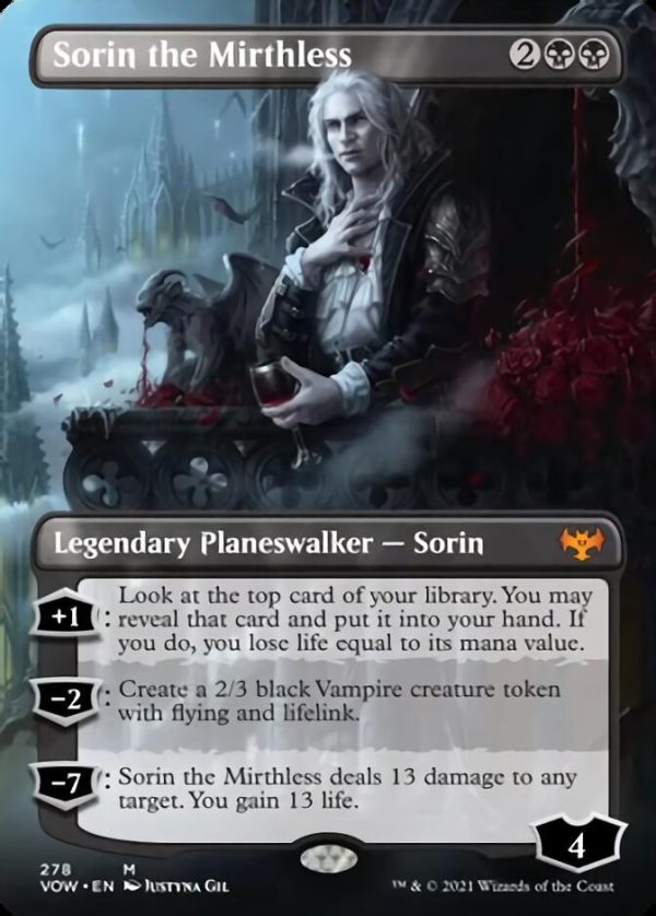 Sorin the Mirthless (Borderless) [Innistrad: Crimson Vow] For Sale