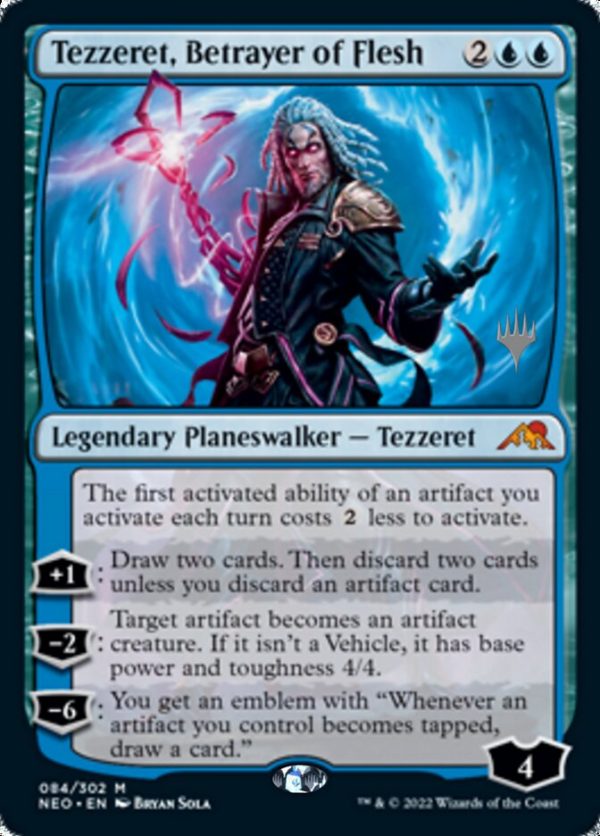 Tezzeret, Betrayer of Flesh (Promo Pack) [Kamigawa: Neon Dynasty Promos] Sale