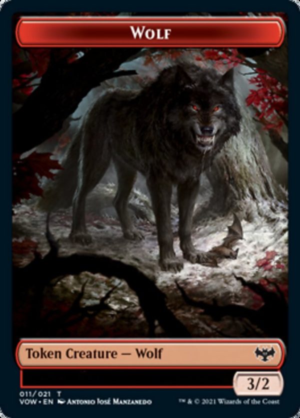 Wolf (011)    Human (010) Double-sided Token [Innistrad: Crimson Vow Tokens] Discount