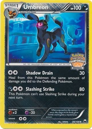 Umbreon (60 108) (Regional Championship Promo Staff) [Black & White: Dark Explorers] For Discount