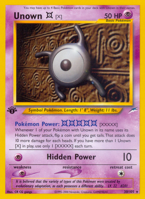 Unown [X] (30 105) [Neo Destiny 1st Edition] Cheap