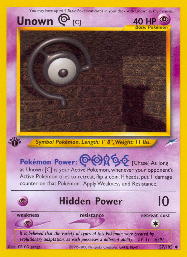 Unown [C] (57 105) [Neo Destiny 1st Edition] Sale