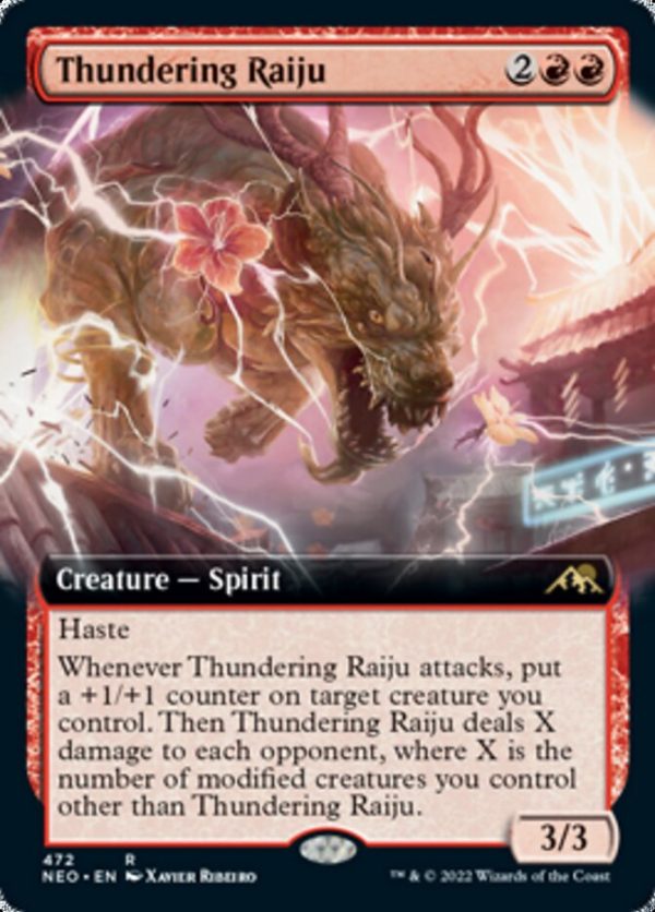 Thundering Raiju (Extended Art) [Kamigawa: Neon Dynasty] Online Hot Sale