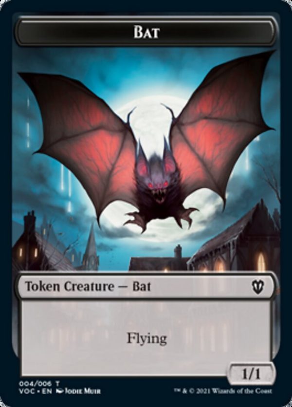 Blood    Bat Double-sided Token [Innistrad: Crimson Vow Commander Tokens] For Sale