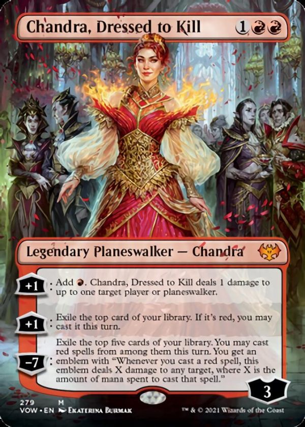 Chandra, Dressed to Kill (Borderless) [Innistrad: Crimson Vow] Online now