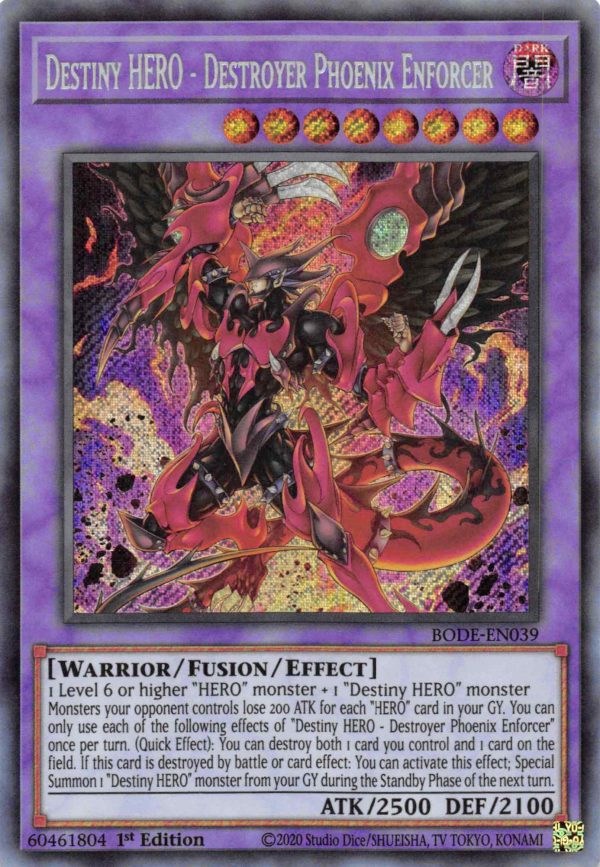 Destiny HERO - Destroyer Phoenix Enforcer [BODE-EN039] Secret Rare For Discount