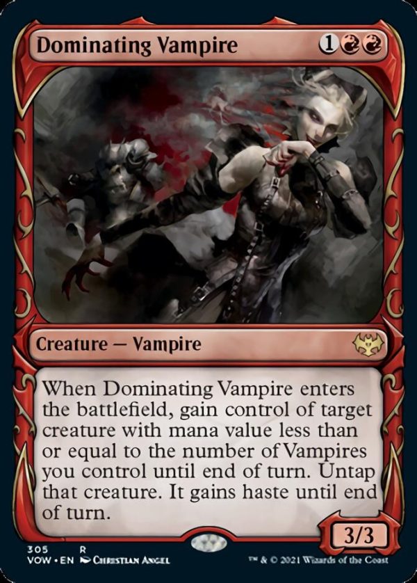 Dominating Vampire (Showcase Fang Frame) [Innistrad: Crimson Vow] Online Hot Sale