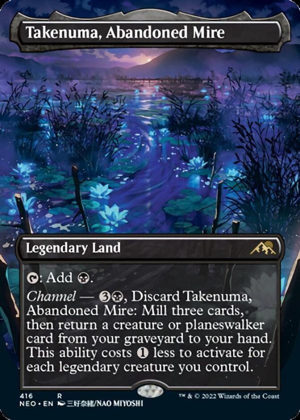 Takenuma, Abandoned Mire (Borderless Alternate Art) [Kamigawa: Neon Dynasty] For Sale