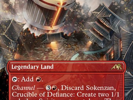 Sokenzan, Crucible of Defiance (Borderless Alternate Art) [Kamigawa: Neon Dynasty] Supply