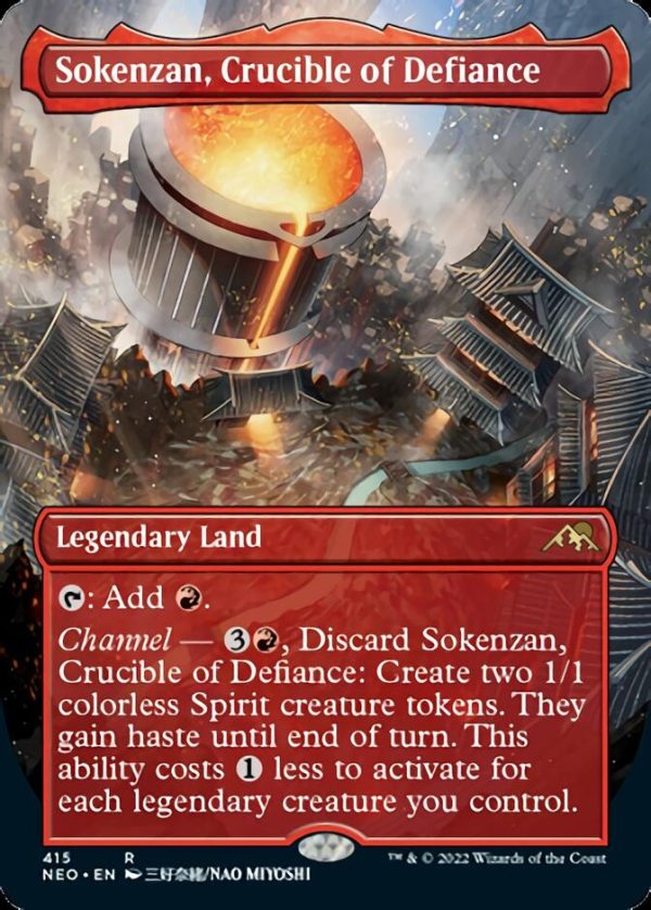 Sokenzan, Crucible of Defiance (Borderless Alternate Art) [Kamigawa: Neon Dynasty] Supply