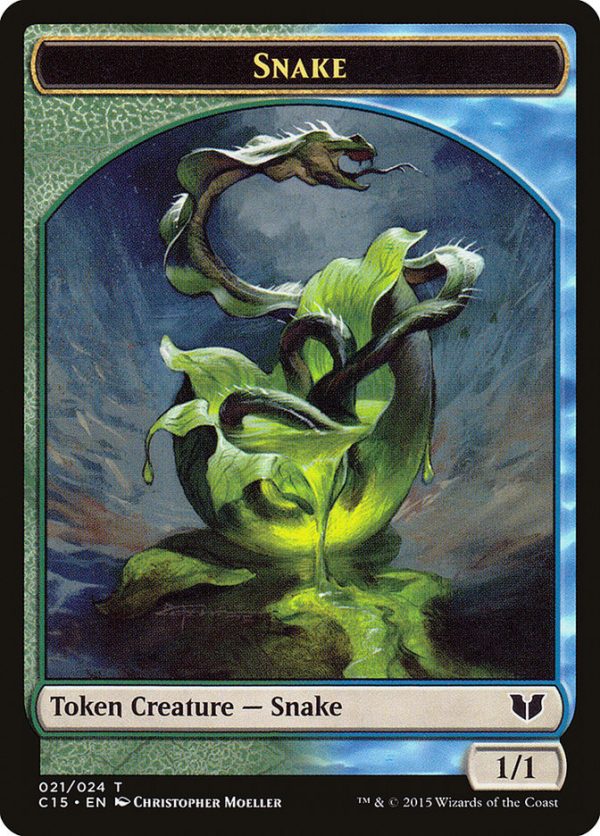 Snake (021)    Saproling Double-Sided Token [Commander 2015 Tokens] Sale