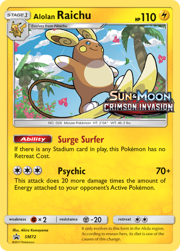 Alolan Raichu (SM72) (Prerelease Promo) [Sun & Moon: Black Star Promos] For Sale