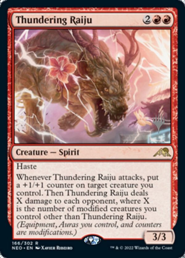 Thundering Raiju (Promo Pack) [Kamigawa: Neon Dynasty Promos] Sale